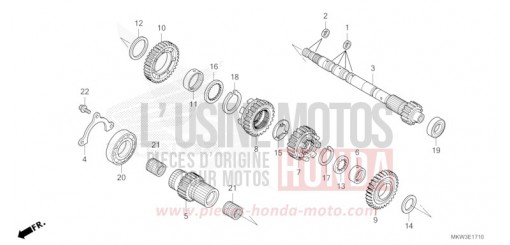 BOITE DE VITESSES (ARBRE SECONDAIRE) (NC750XD) NC750XDP de 2023